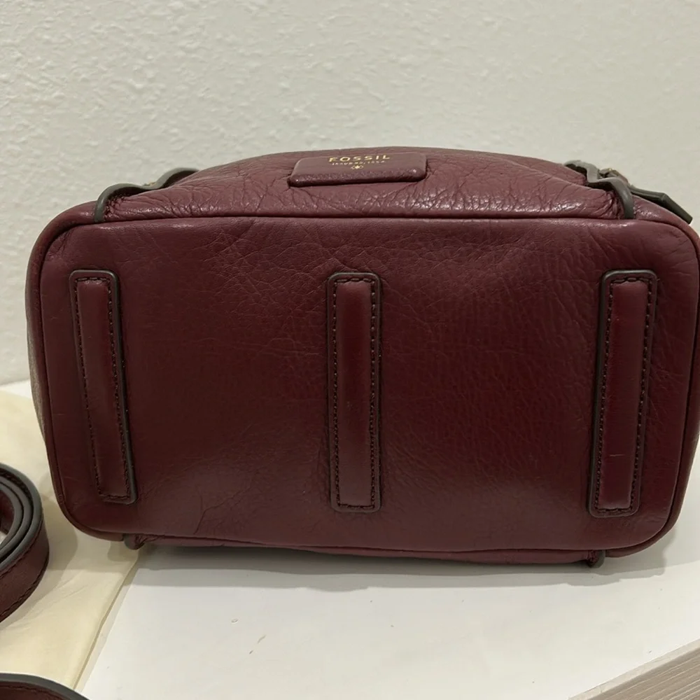 Fossil Emerson Leather Satchel, Double Handle Crossbody Bag - Picture 10 of 17